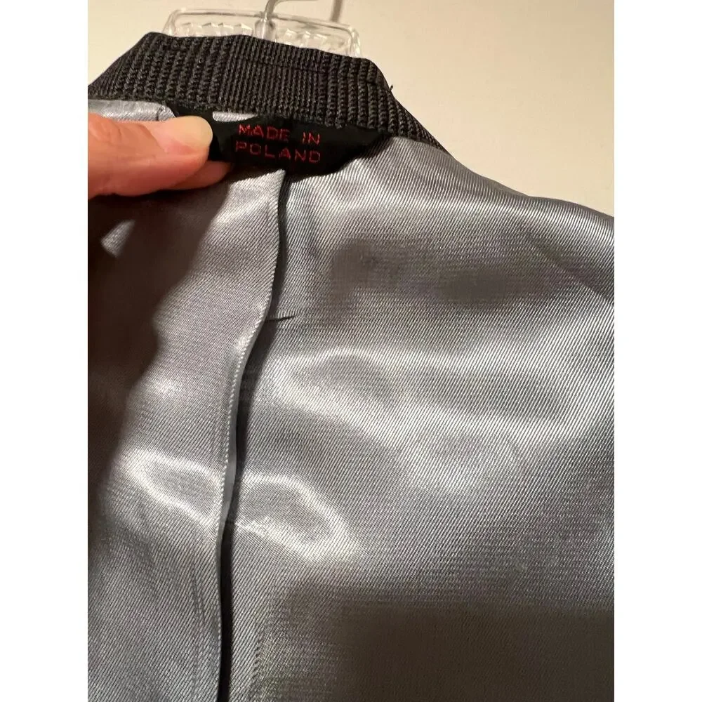 Vintage 100% Wool Sport Coat Suit Jacket Black & Gray Size 39 JL
